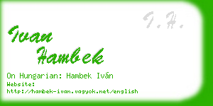 ivan hambek business card